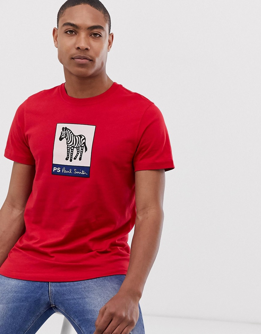 PS Paul Smith bold zebra slim fit t-shirt in red