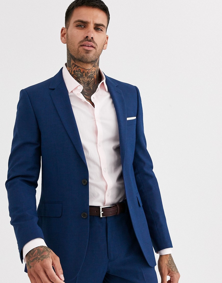 Burton Menswear slim suit jacket in blue