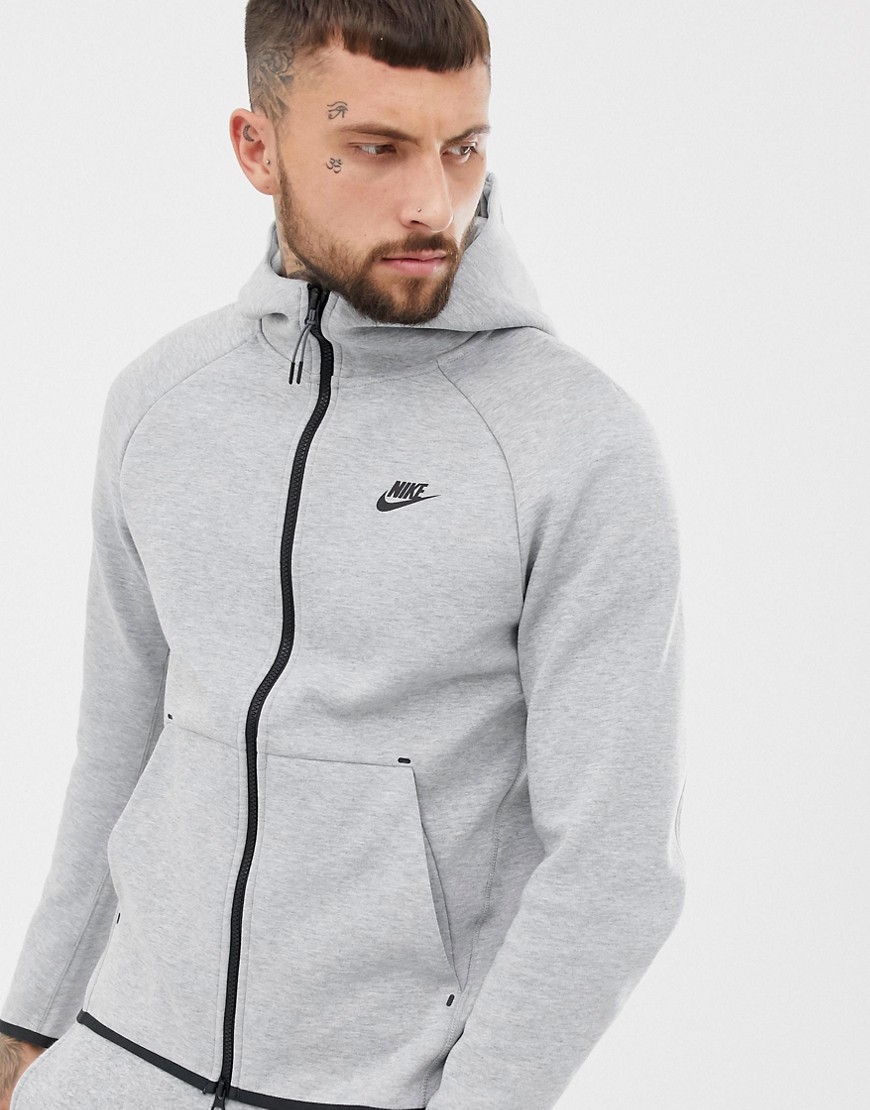 Nike Tech Fleece Zip Through Hoodie In Grey 928483-063