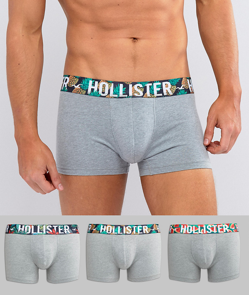 Hollister 3 Pack Trunk With Fruity Graphic Waistband in Grey - Grey