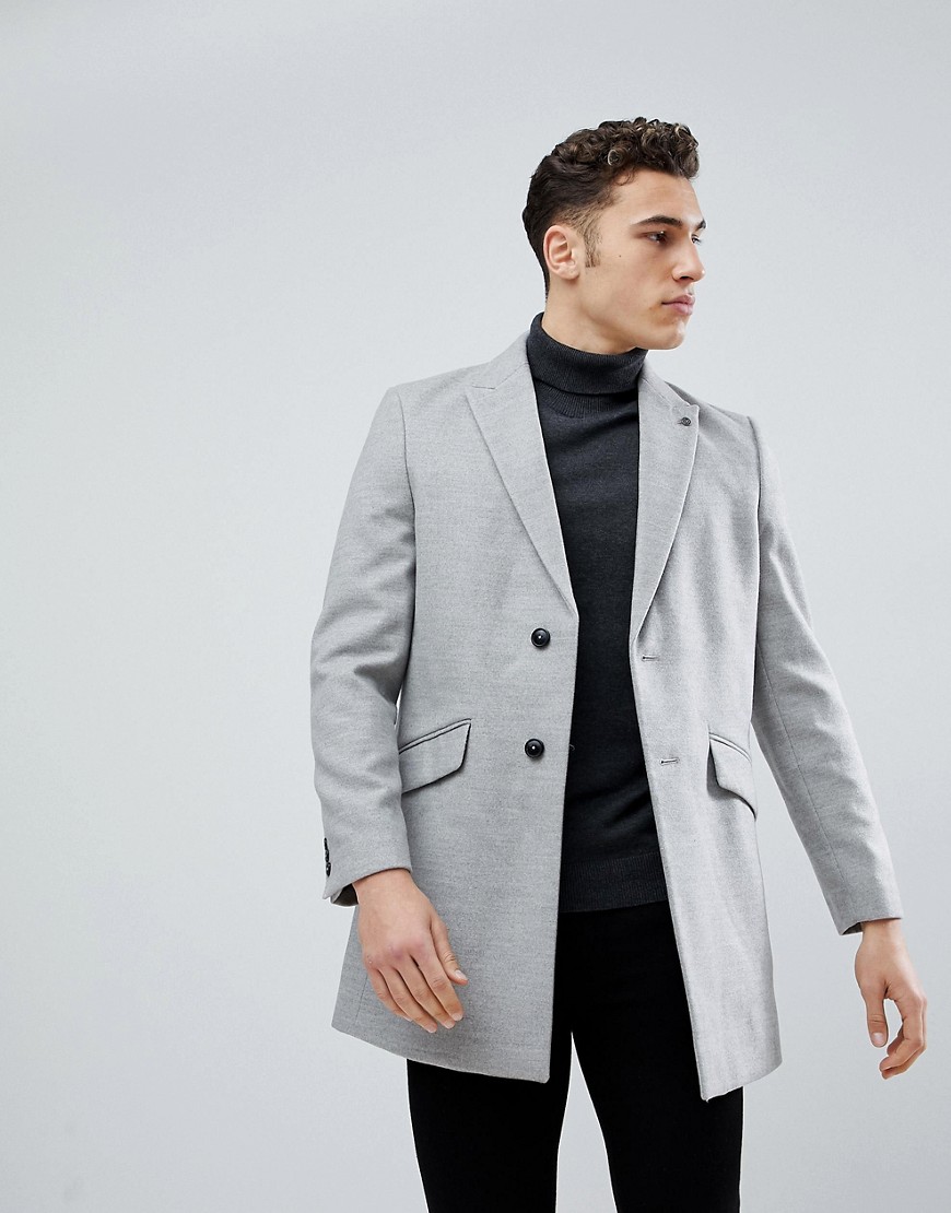 Светло-серое пальто Burton Menswear - Серый 