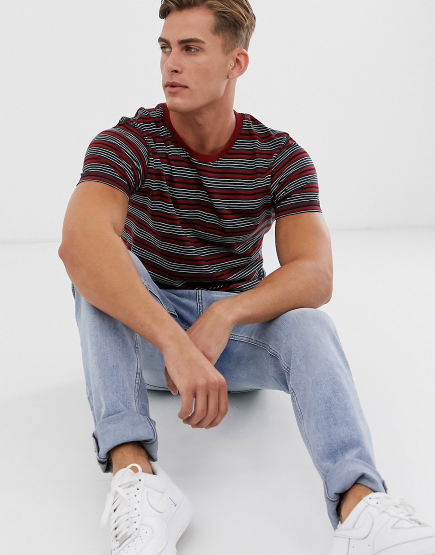 Selected Homme stripe t-shirt in navy