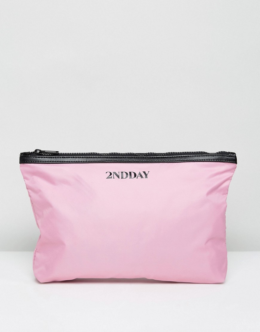 2NDDAY Logo Wash Bag in Pink - Fairy