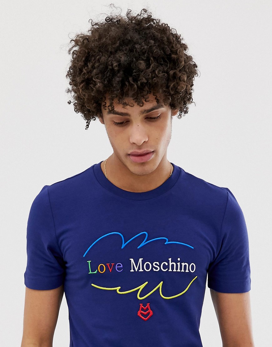Love Moschino retro embroidered t-shirt