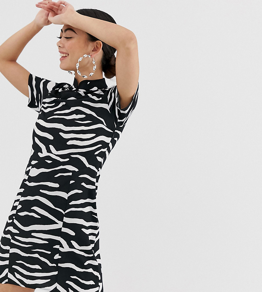 COLLUSION Petite zebra print dress