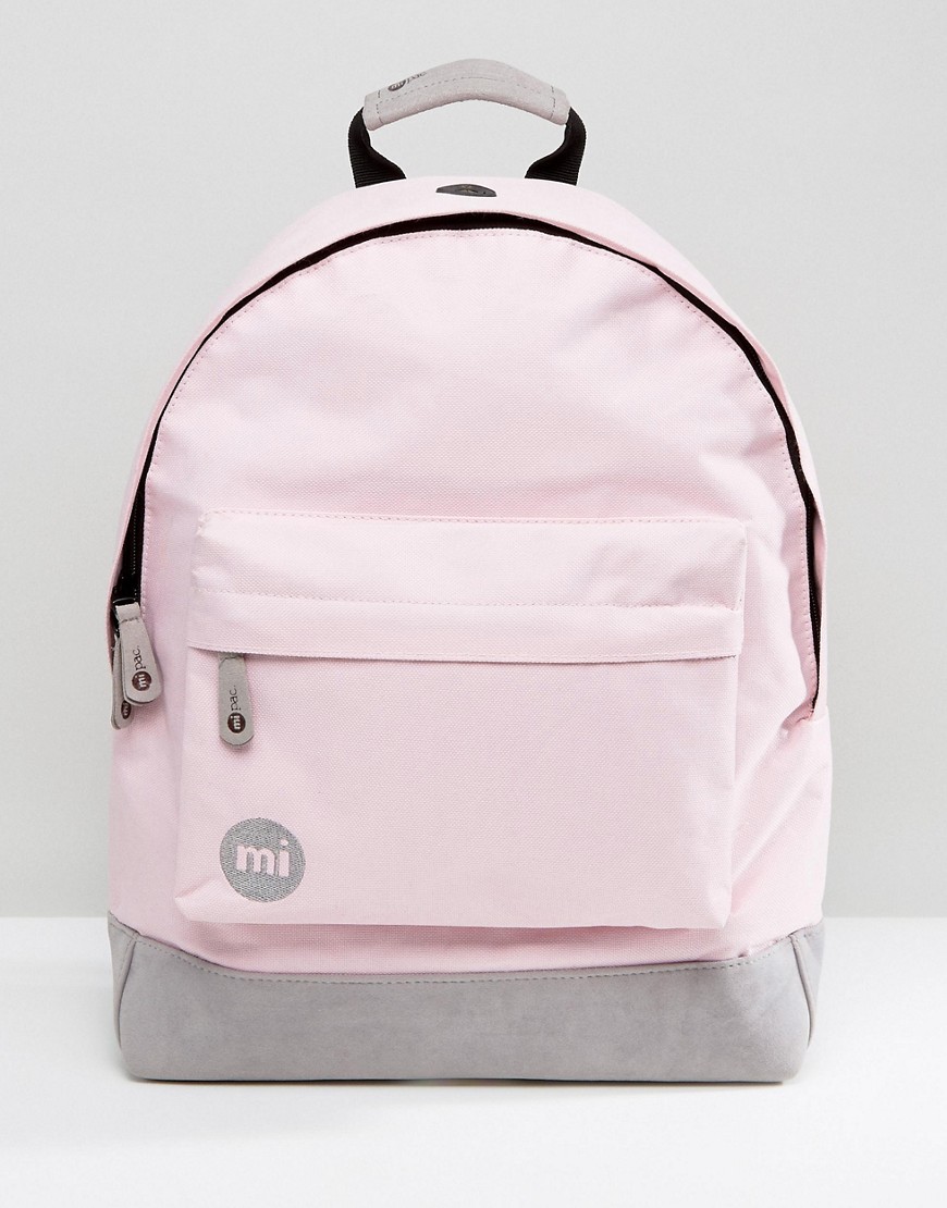 Mi-Pac Classic Backpack in Blush Pink & Grey - Blush pink/grey