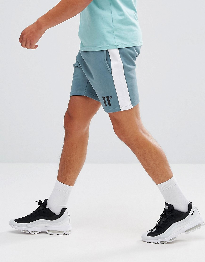 11 Degrees Shorts In Blue With Stripe - Blue