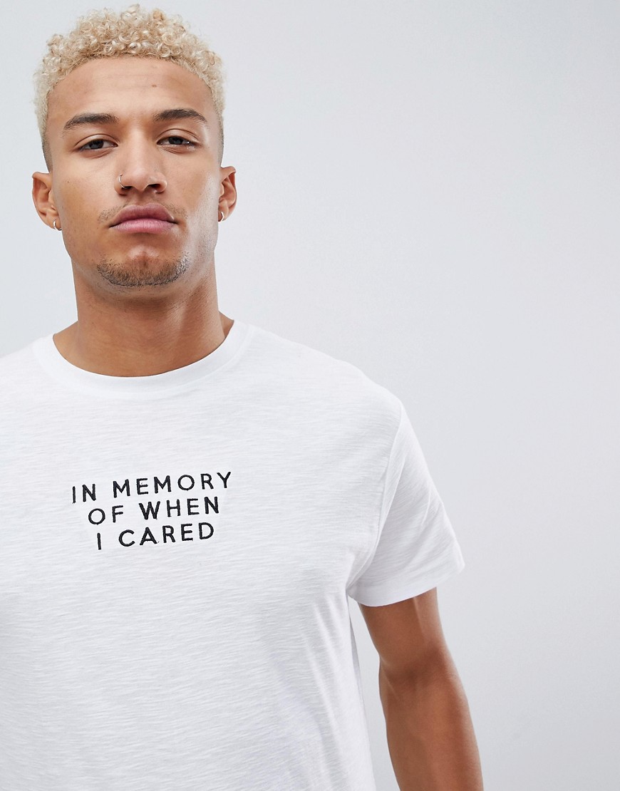 Night Addict In Memory of When I Cared Embroidered T-Shirt