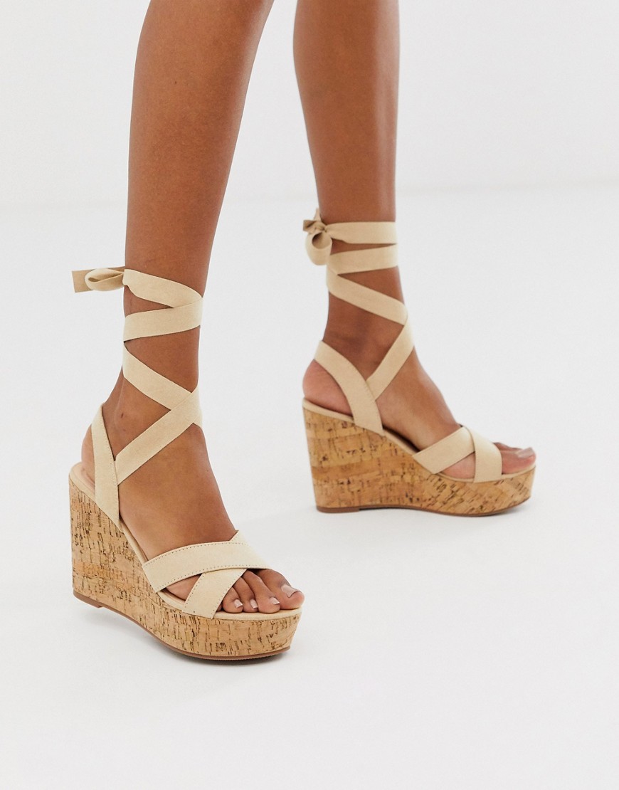 Truffle Collection tie leg wedges
