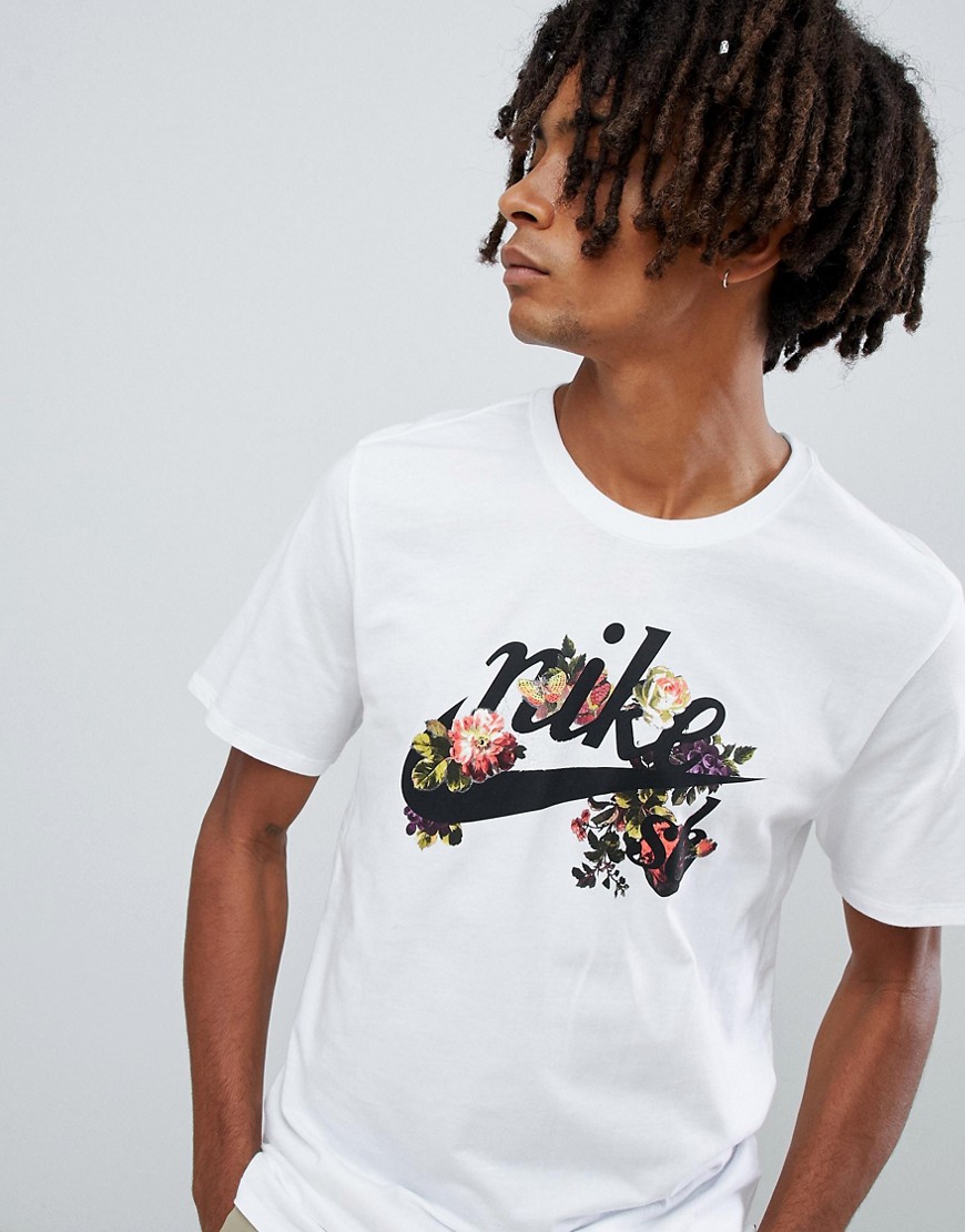 Nike SB Floral Logo T-Shirt In White 923431-100