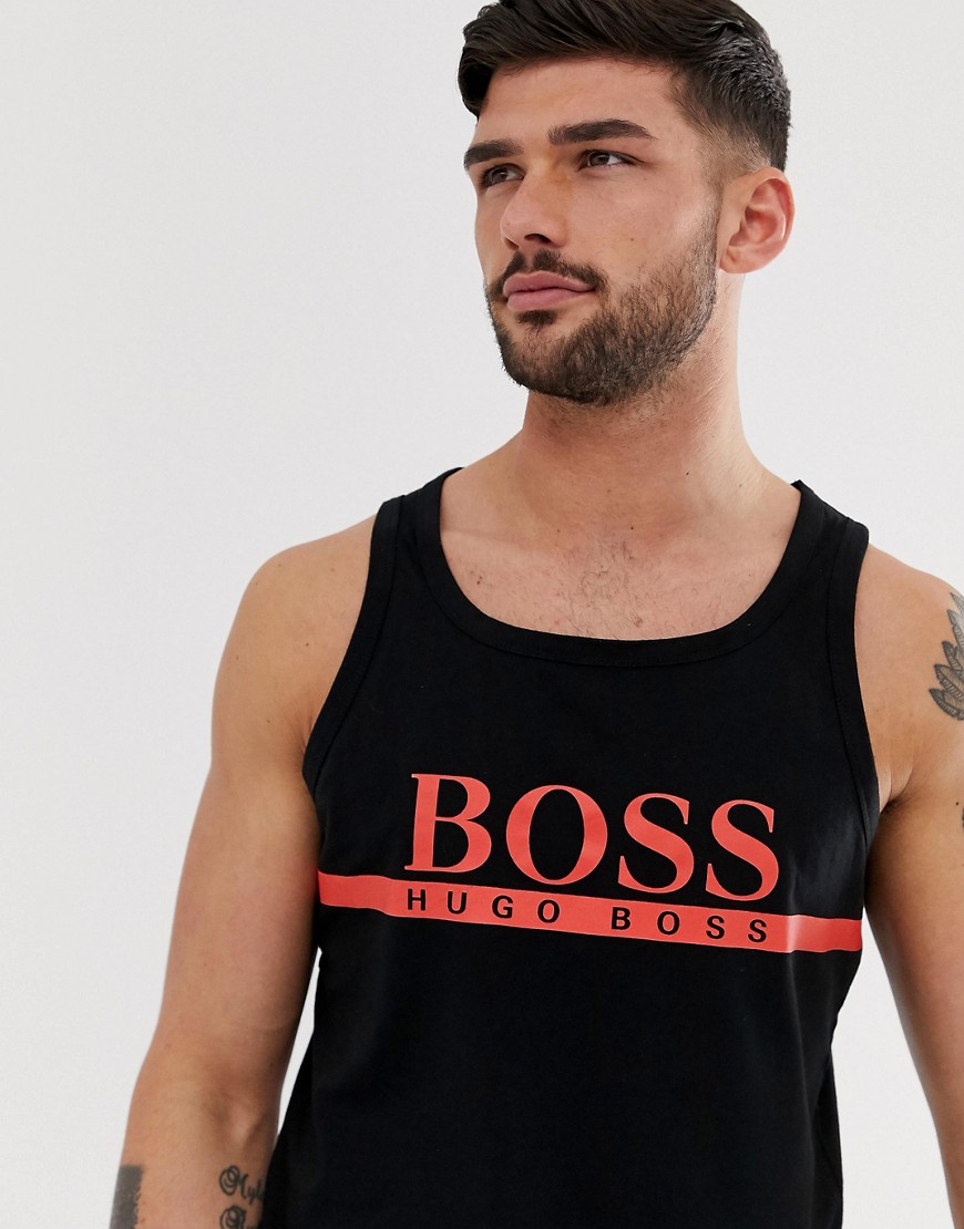 BOSS bodywear logo vest in black