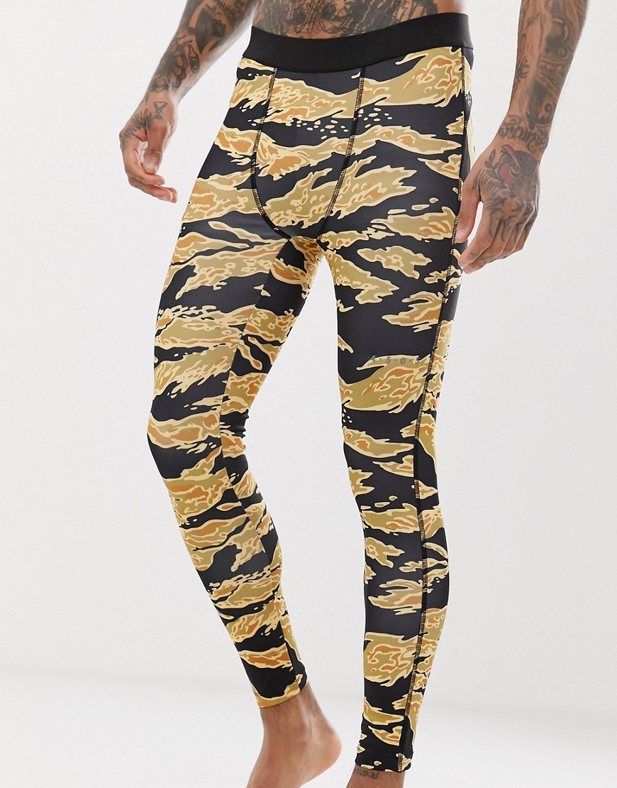 ASOS 4505 running tights with camo print and quick dry