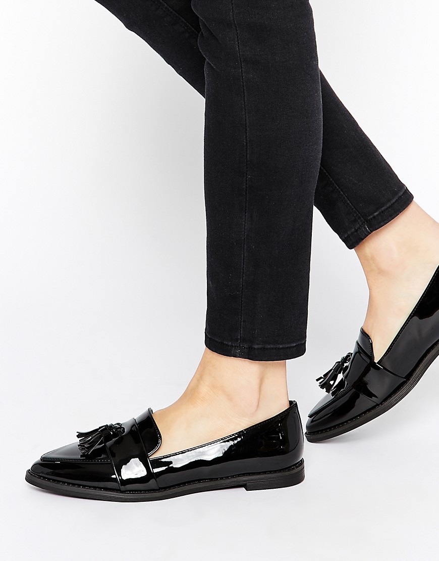 Image 1 of New Look Lemar Black Tassle Pointed Shoes