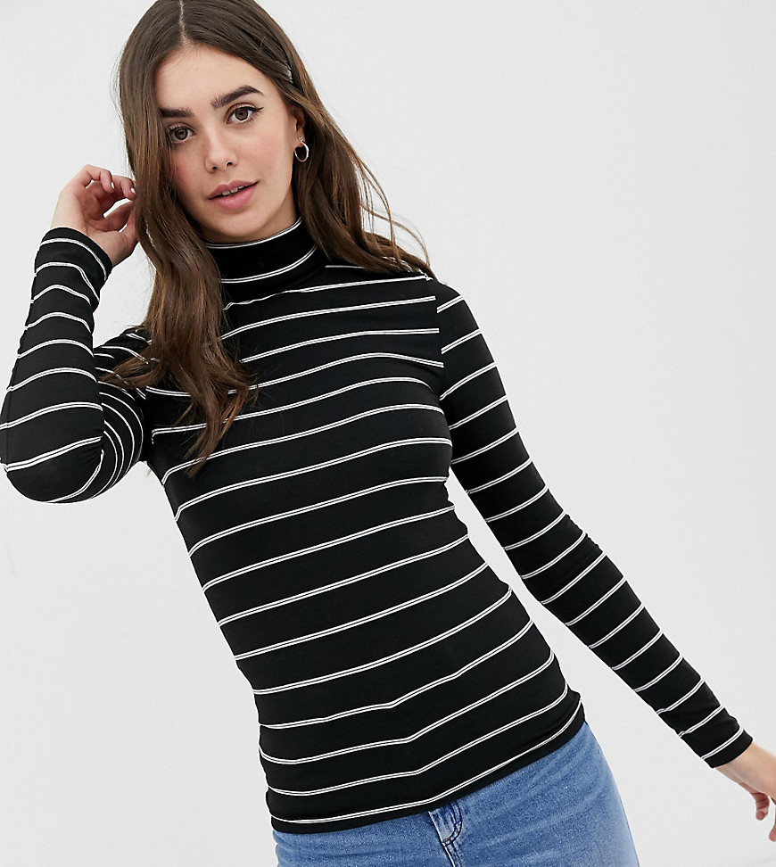 ASOS DESIGN Tall turtle neck long sleeve top in stripe