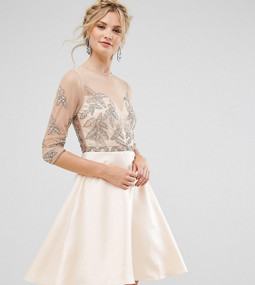 Maya Tall Allover Embellished Mini Prom Skater Dress