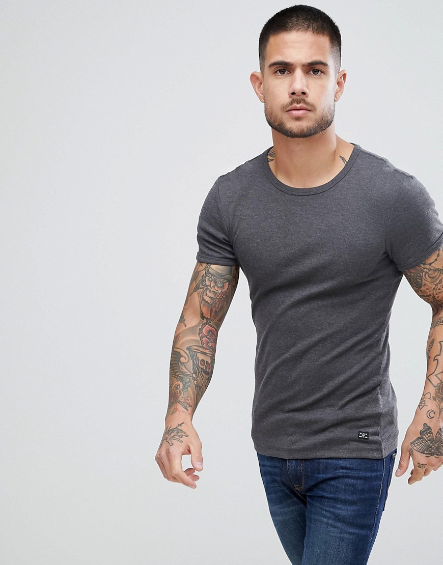 Blend Muscle Fit T-Shirt in Charcoal - Charcoal