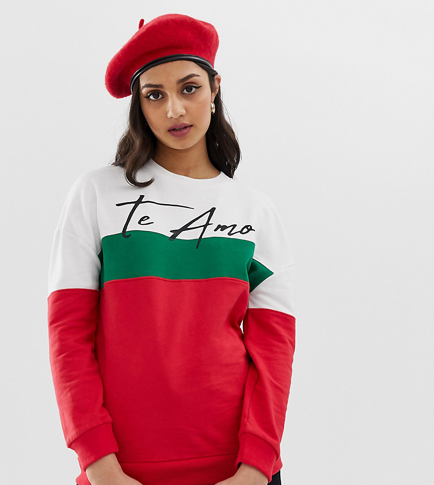 Wednesday's Girl oversized sweatshirt with te amo print