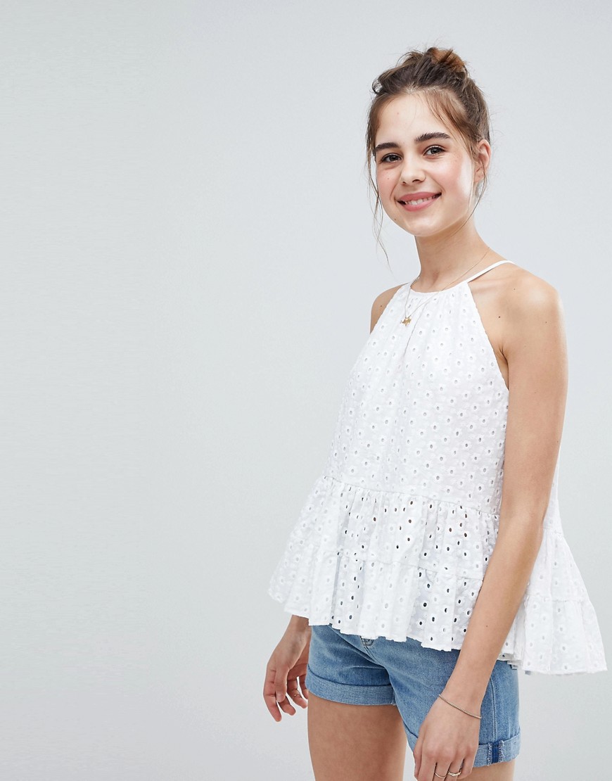 ASOS DESIGN mixed broderie tiered cami