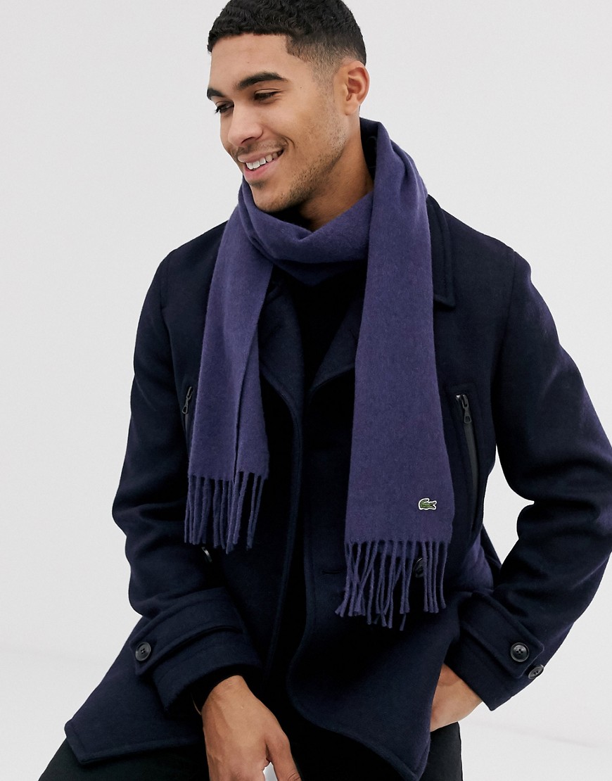 Lacoste knitted scarf in blue