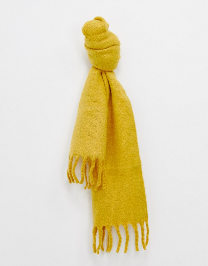 Miss Selfridge oversized scarf in ochre - Ochre