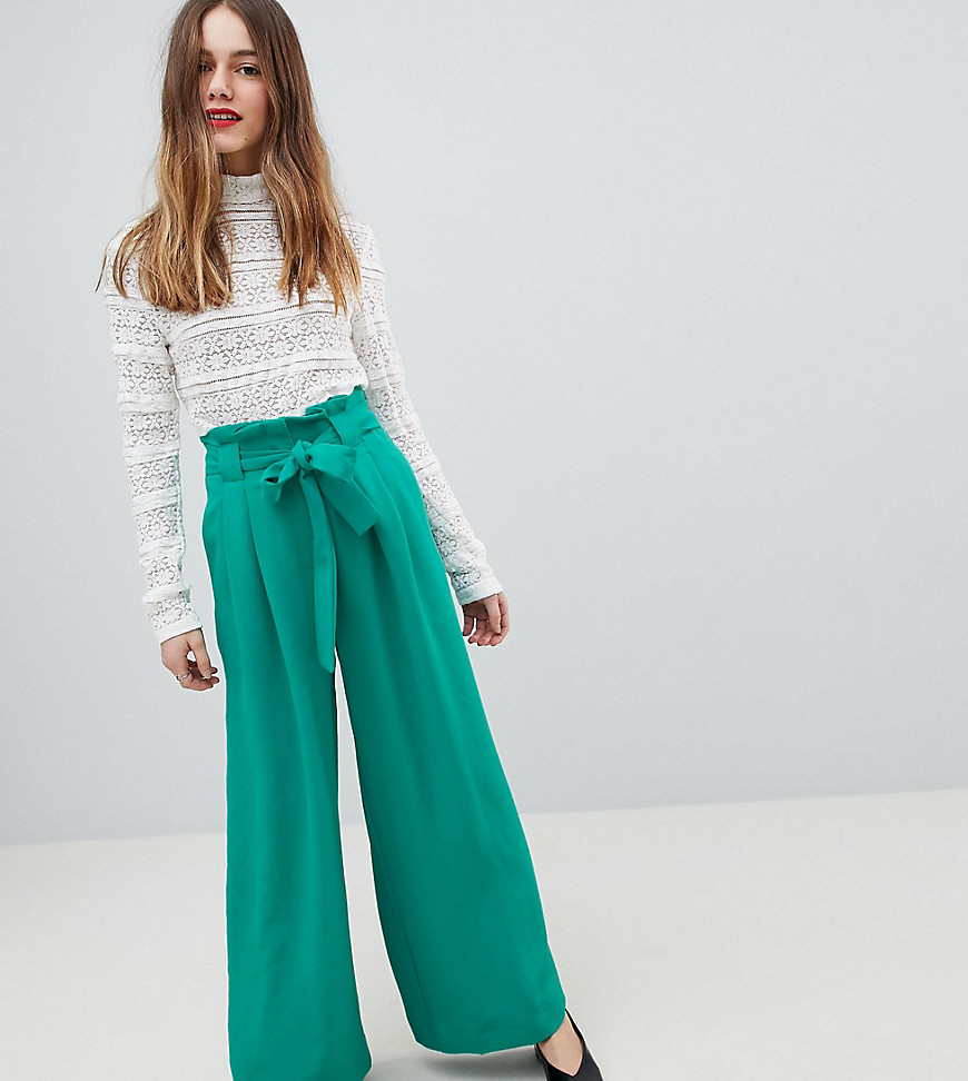 River Island Petite Belted Wide Leg Trousers