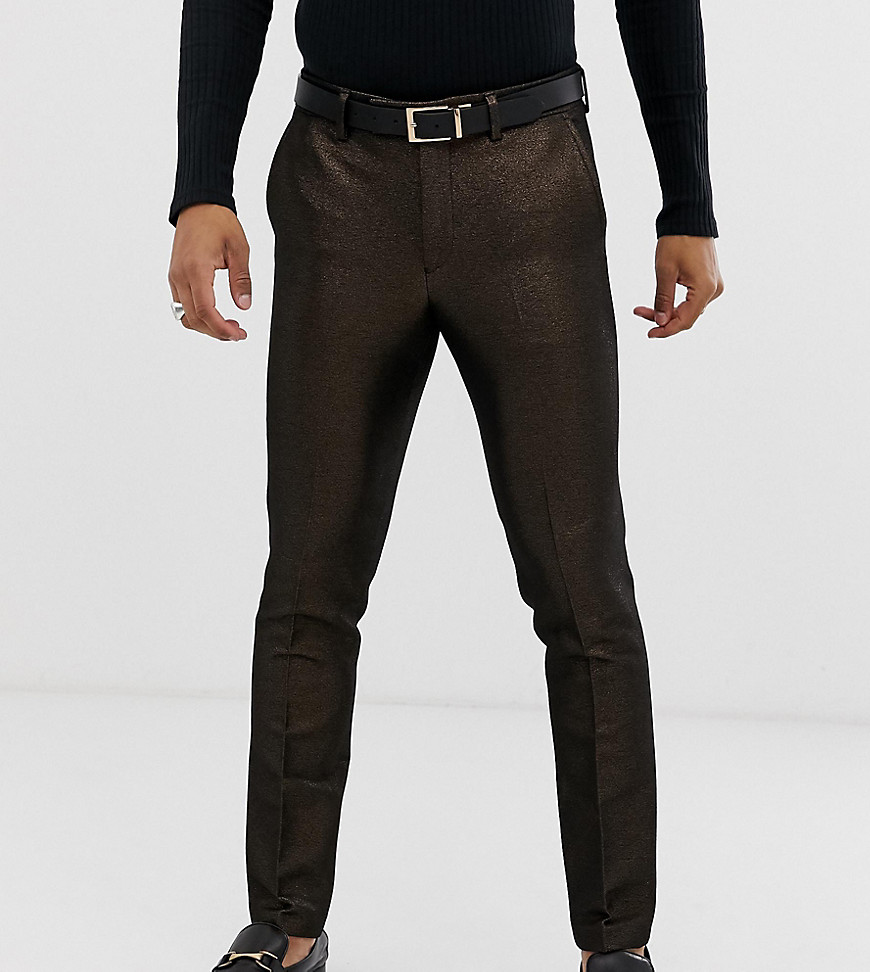 ASOS DESIGN skinny suit trousers in metallic