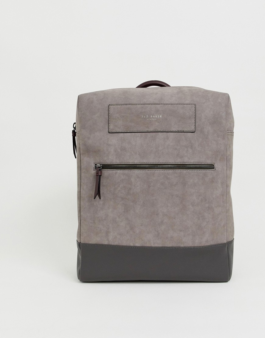 Ted Baker Kingz nubuck backpack in grey