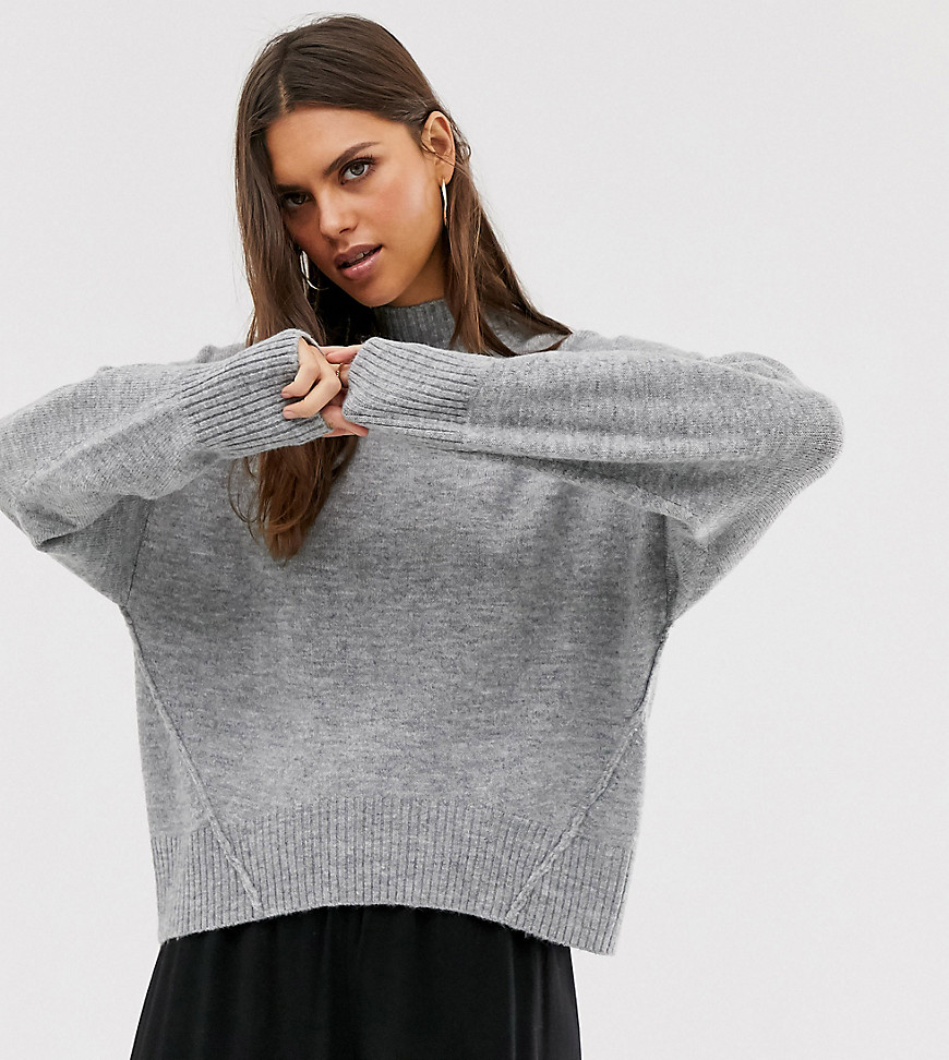 M Lounge relaxed high neck jumper with seam detail