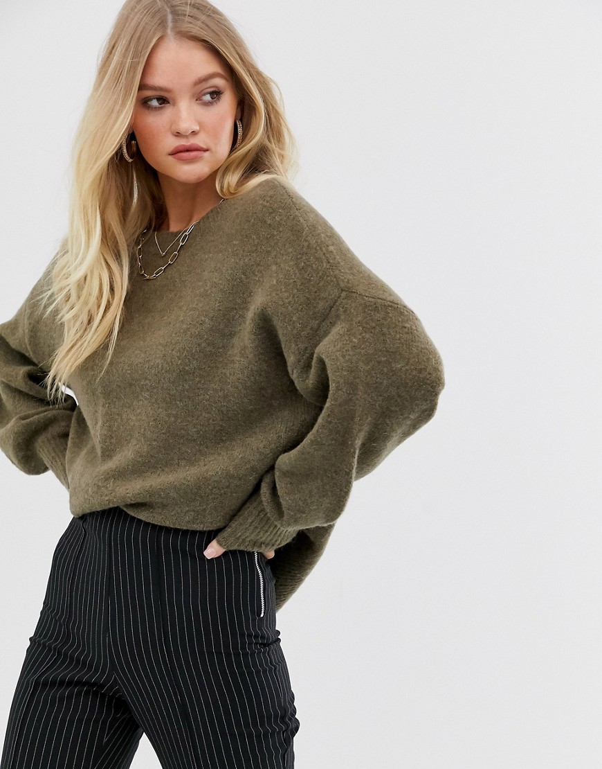 Y.A.S oversized knitted jumper with volume sleeve