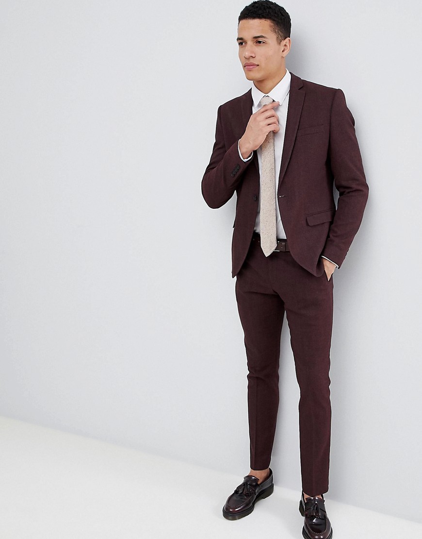 Selected Homme Skinny Suit Trousers In Twisted Yarn