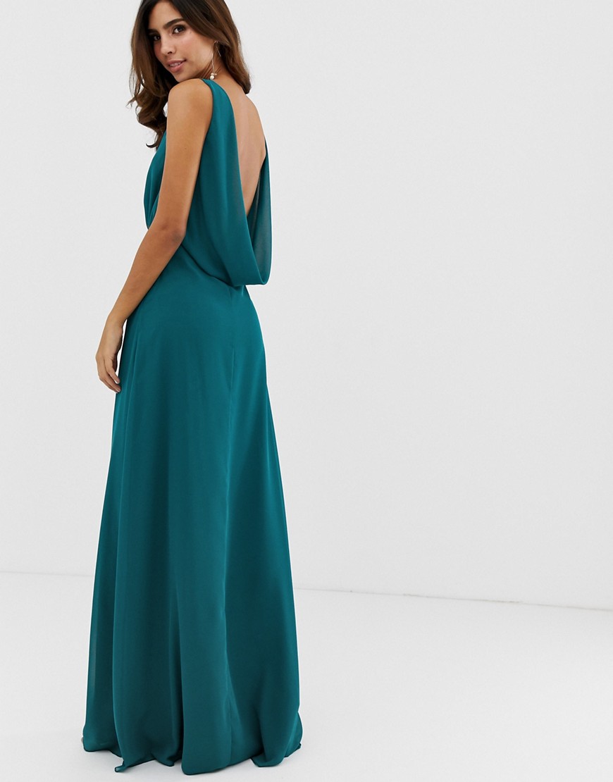 Maids to Measure bridesmaid maxi dress with draped low back