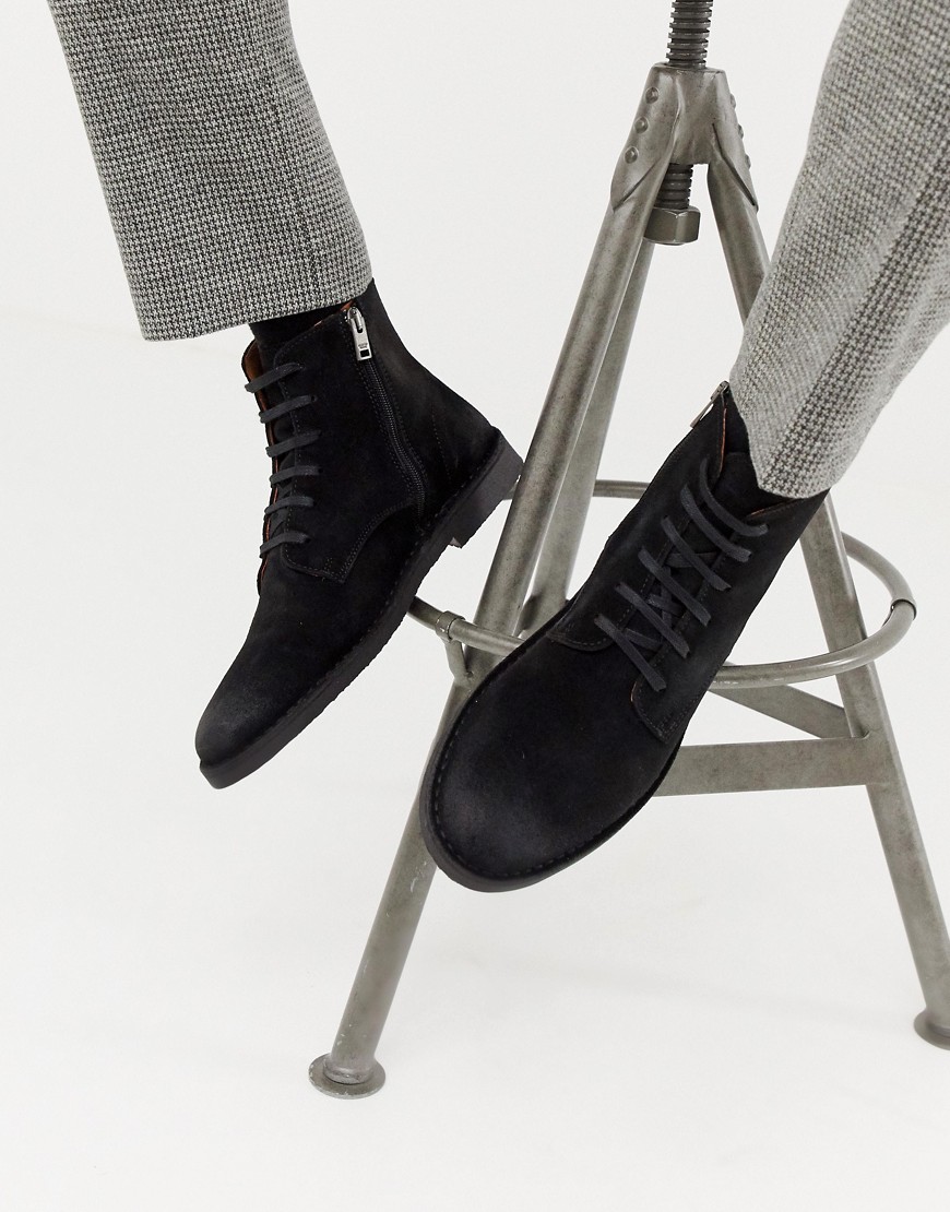 Selected Homme suede lace up boot on crepe sole