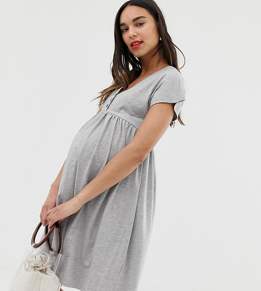 New Look Maternity nursing smock dress in grey