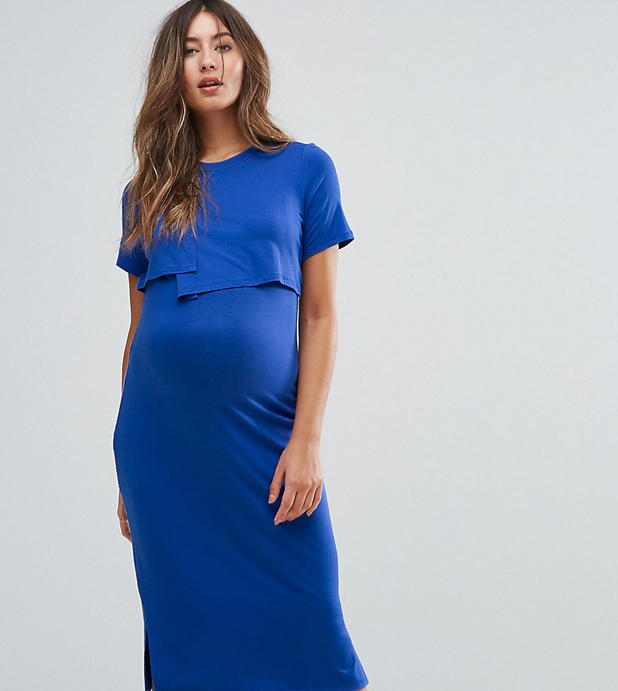 Облегающее платье миди для кормящих мам & You - Синий 
