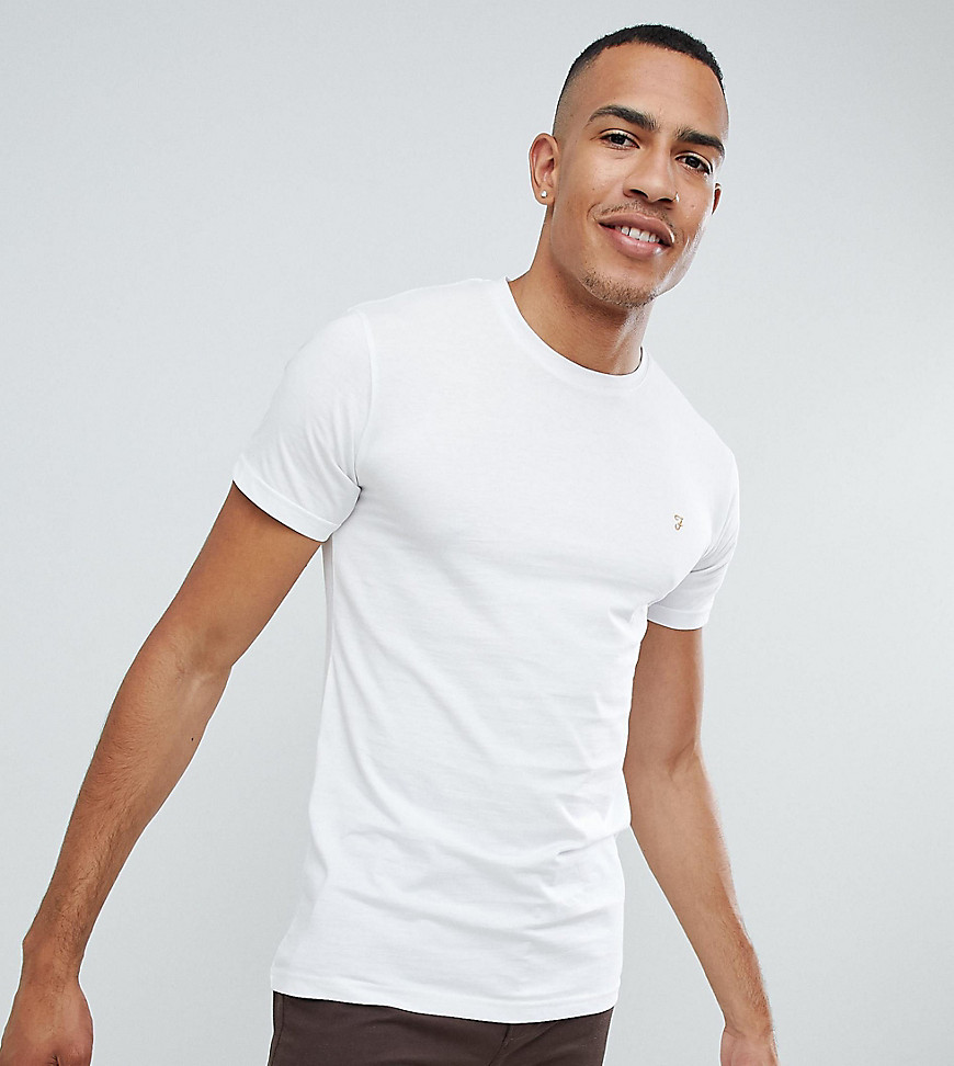 Farah Farris slim fit t-shirt with stretch in white Exclusive at ASOS