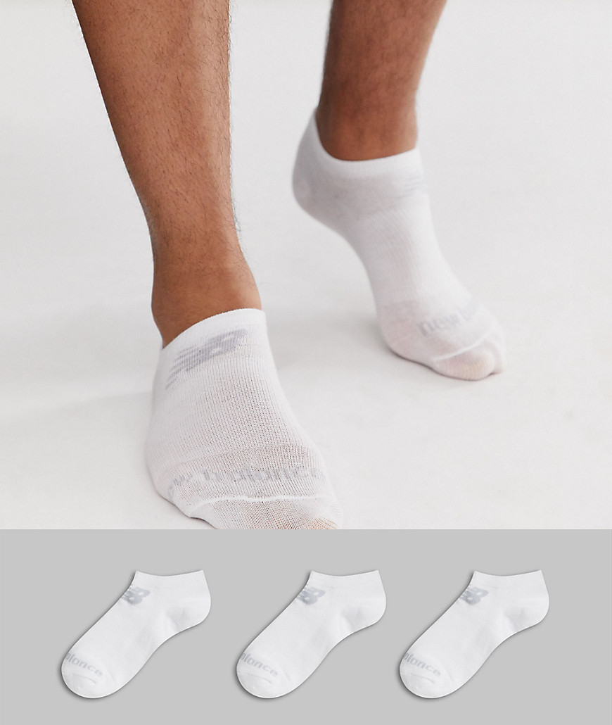 New Balance 3 pack trainer socks in white