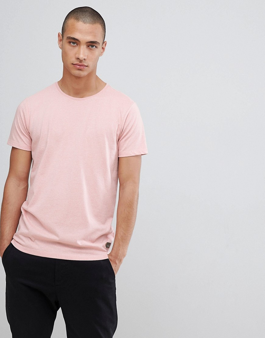 Lindbergh Crew Neck Stretch T-Shirt In Pink