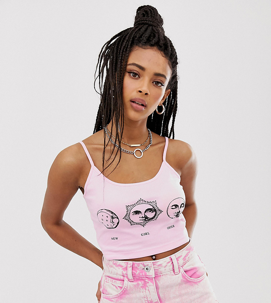 New Girl Order cami crop top with astrology graphic