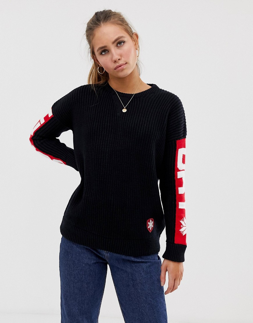 Superdry knitted jumper with oversized logo
