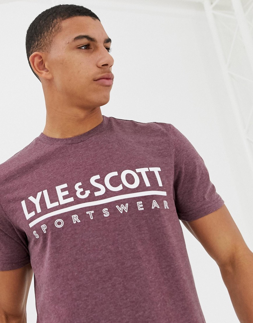Lyle & Scott Fitness large logo t-shirt in purple marl