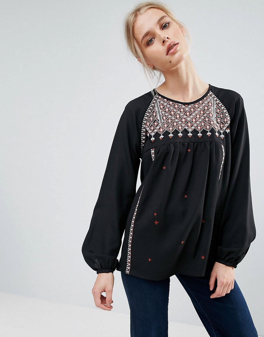 Pepe Jeans Stelle Embroidered Blouse - Black
