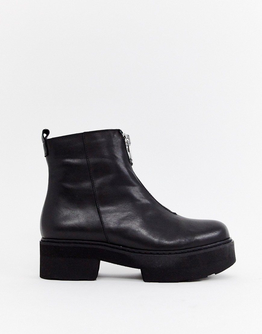 Depp leather flatform ankle boots