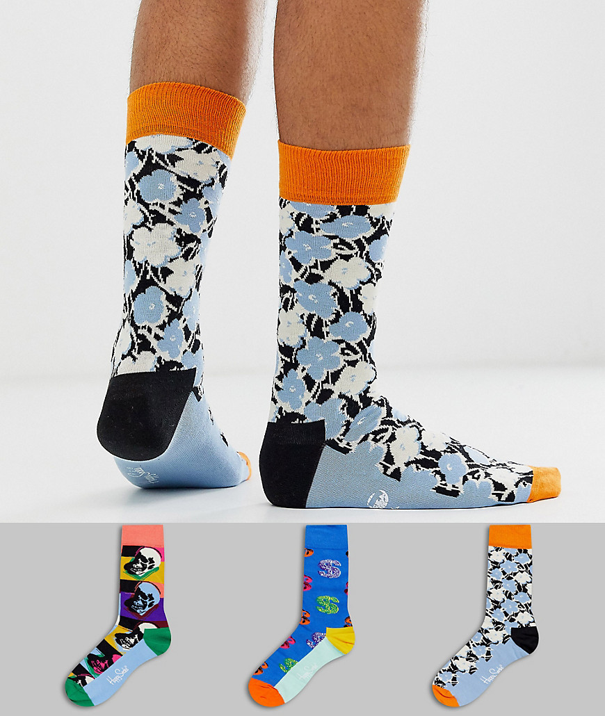 Happy Socks X Andy Warhol 3 pack socks gift box