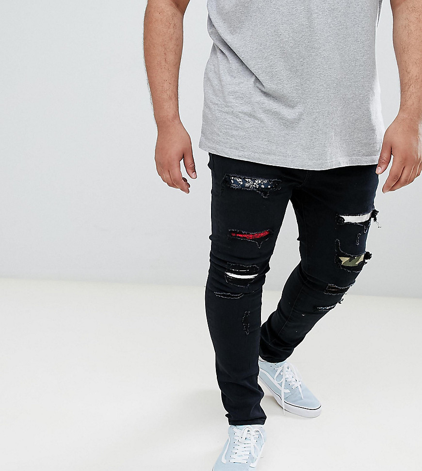 Sixth June skinny jeans in black with distressing exclusive to ASOS