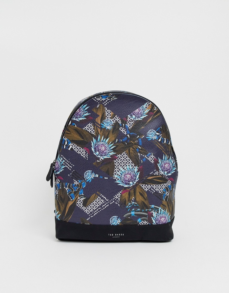 Ted Baker Elect printed backpack in navy