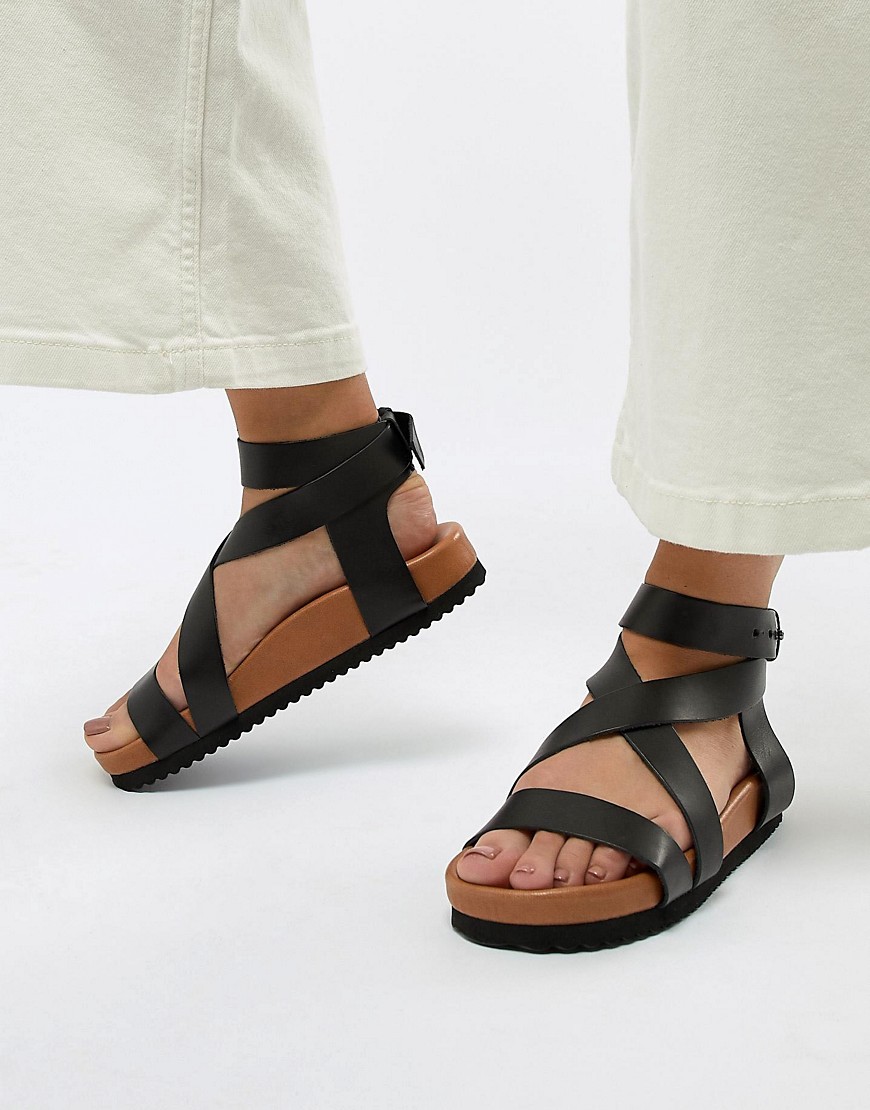 Selected Femme Leather Chunky Flat Sandal