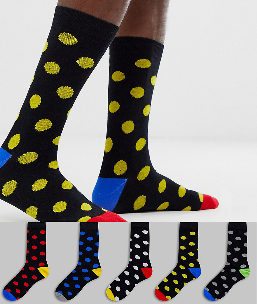 Brave Soul 5 pack polka dot socks