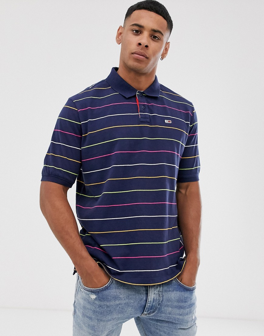 Tommy Jeans fine stripe polo shirt