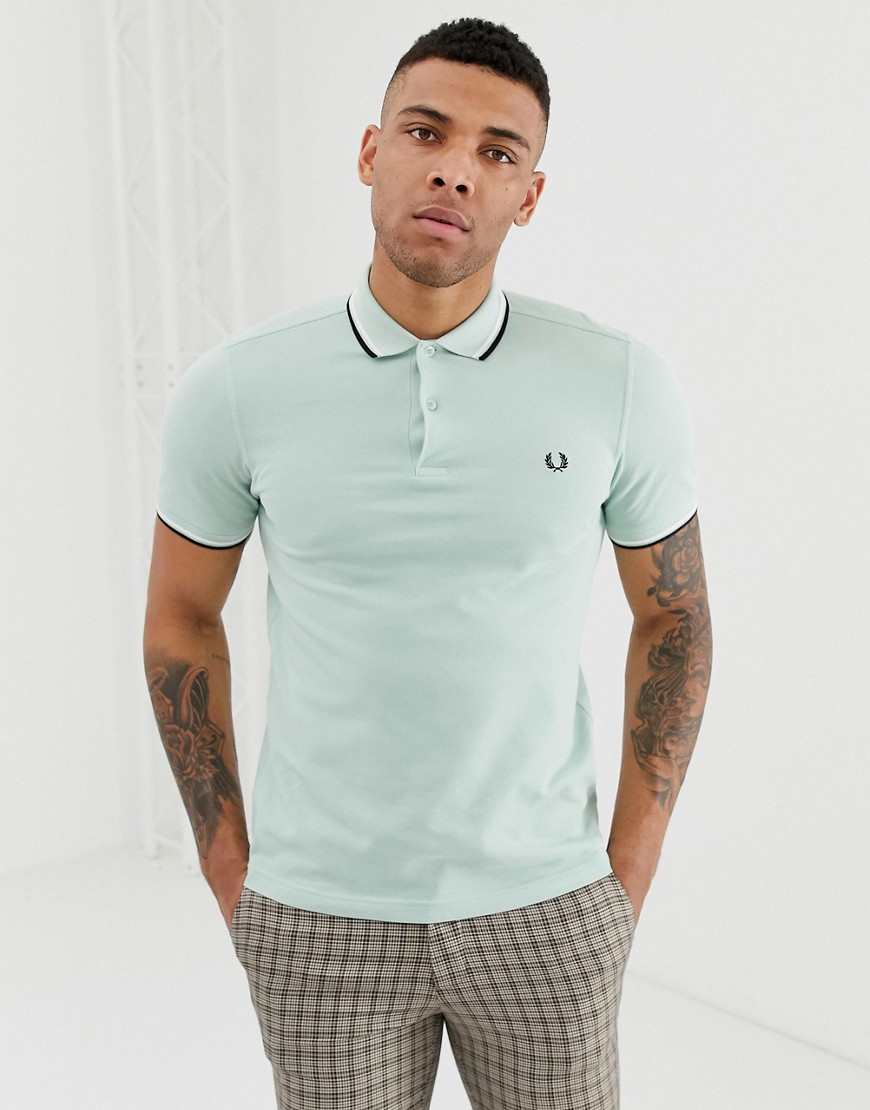 Fred Perry twin tipped polo in light green