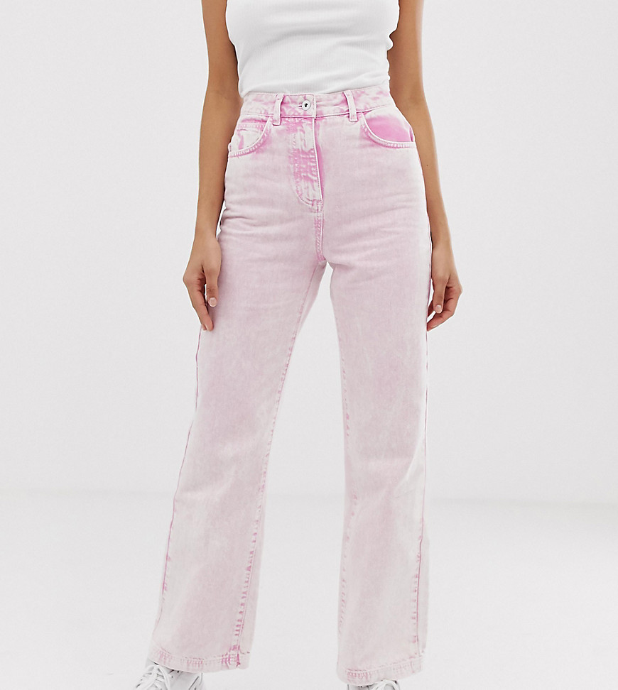 COLLUSION Tall x005 straight leg jeans in acid wash pink